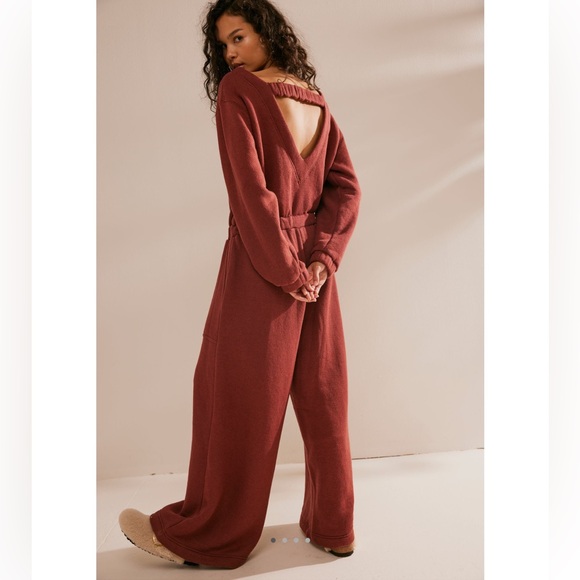 Free People Pants - NWT Free People flawed Darla One Piece Sweater Jumpsuit in Mahogany brown $98